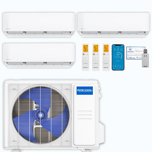 MrCool 18k BTU 3 Zone Ductless AC & Heat Pump (6K+6K+6K)