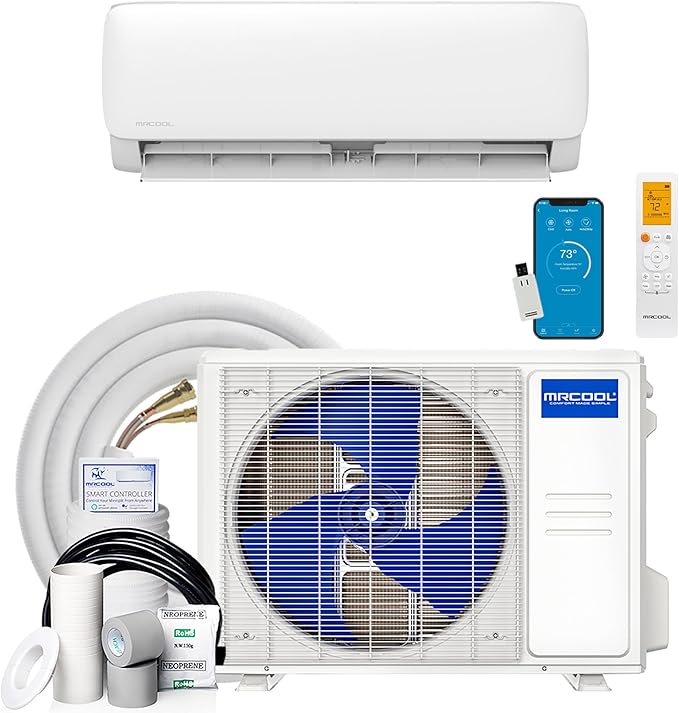 36k BTU 21.5 SEER Multi-Zone MrCool DIY 4 Zone Ductless Heat Pump Split System 4th Generation - 9k+9k+9k+9K